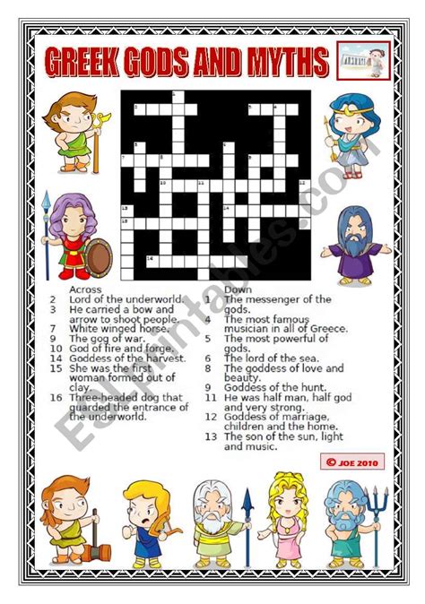 greek mythology crossword puzzle|A Greek Mythology Challenge Crossword Puzzle